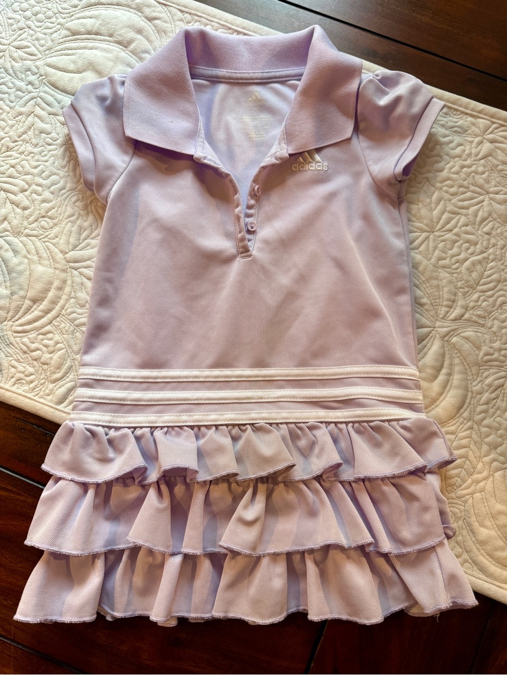 Adidas Ice Lavender Tiered Ruffle Polo Athletic Dress - Picture 4 of 4